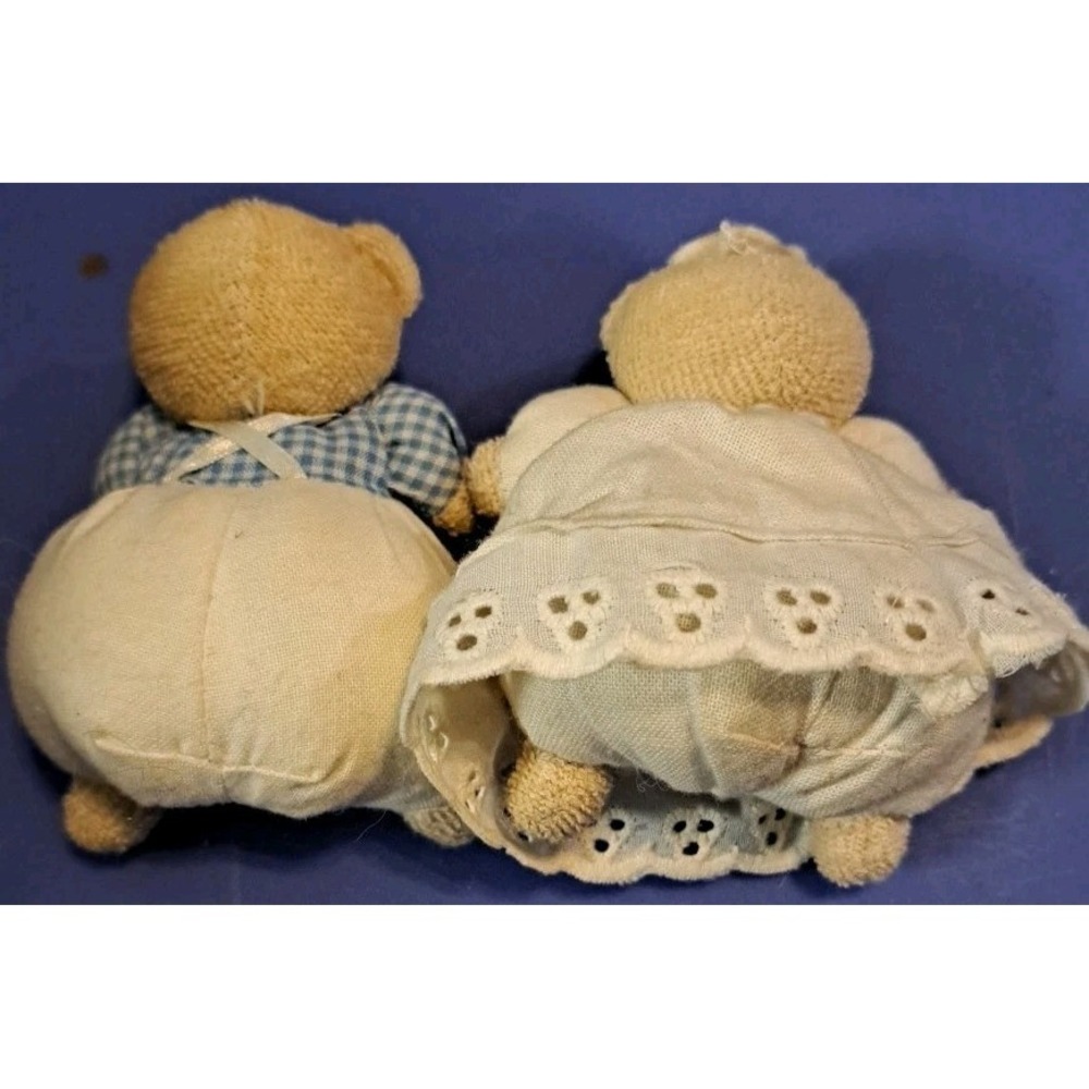 Vintage Lee & Lee Dallas Texas Pair of Teddy Bears 4" - Picture 5 of 7